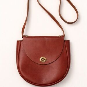 Brown Leather Crossbody Saddle Bag